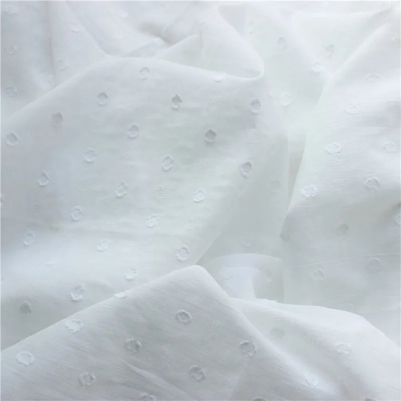 High-quality Cotton Fabric with Dots and Flower Patterns, For Summer Women's Wear, Shirt & Dress Making, DIY Crafting Material