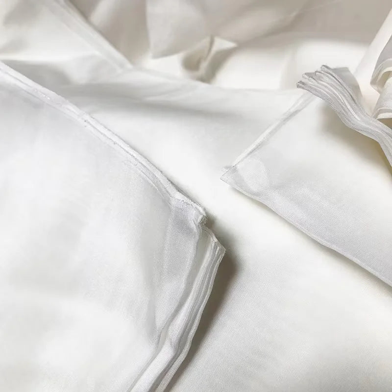 White Quality and Smooth Silk/Cotton Fabric for Scarf Soft DIY Clothes Fabrics Summer Dress Lining Garment Fabrics
