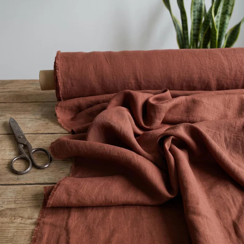 100% Pure Linen Summer Dress Natural Breathable Eco-Friendly Fabric for Sewing,Clothing,Tablecloth,Garments Craft Accessorie