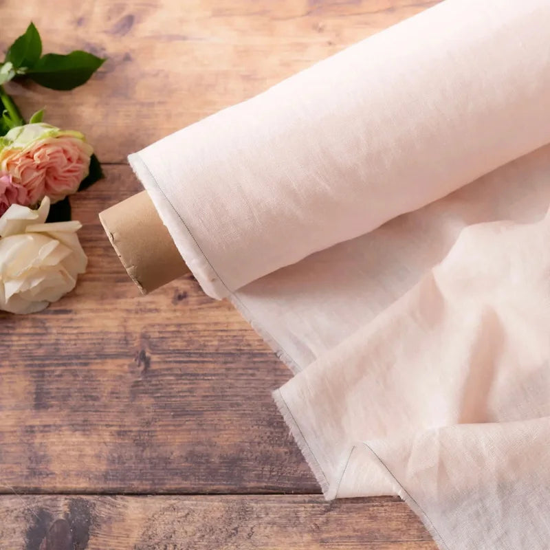 100% Pure Linen Summer Dress Natural Breathable Eco-Friendly Fabric for Sewing,Clothing,Tablecloth,Garments Craft Accessorie