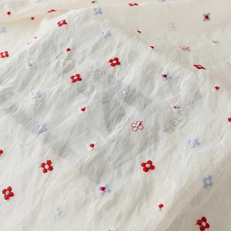 Floral Embroidery Lyocell Jacquard Bottom Fabric Gilded Dark Pattern Dress Hanfu Children's Clothing Spring Summer Fabric