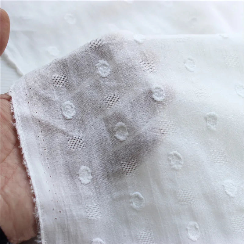 High-quality Cotton Fabric with Dots and Flower Patterns, For Summer Women's Wear, Shirt & Dress Making, DIY Crafting Material