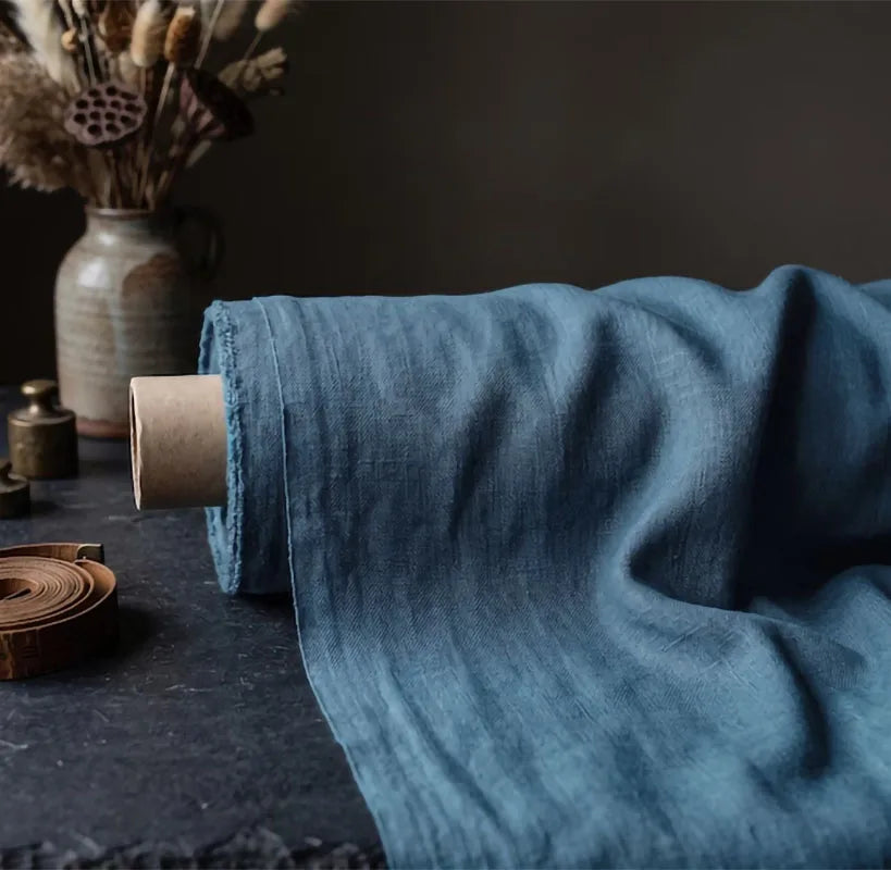 100% Pure Linen Summer Dress Natural Breathable Eco-Friendly Fabric for Sewing,Clothing,Tablecloth,Garments Craft Accessorie