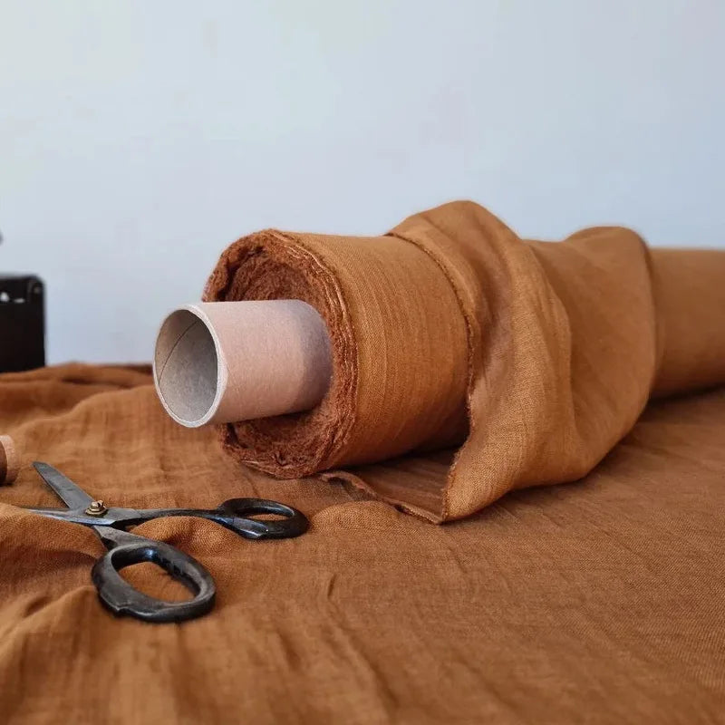 100% Pure Linen Summer Dress Natural Breathable Eco-Friendly Fabric for Sewing,Clothing,Tablecloth,Garments Craft Accessorie