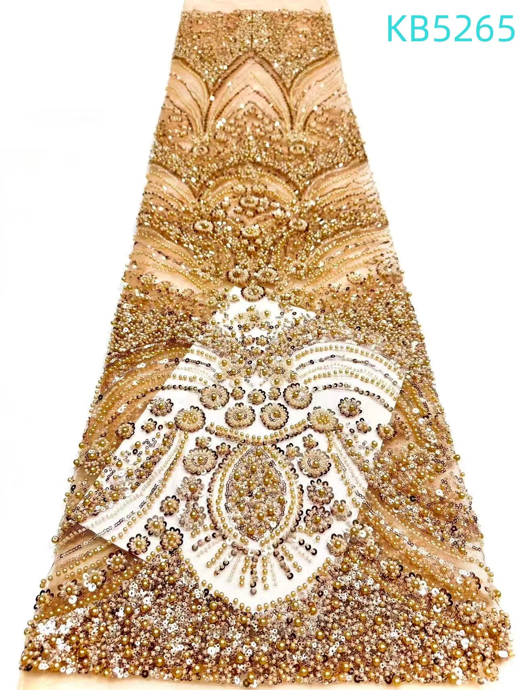 African Lace Fabric 1 Yard High Quality 2026 Nigerian Beaded Lace Fabrics White Tulle Fabric For Wedding Dress Sewing KB5265