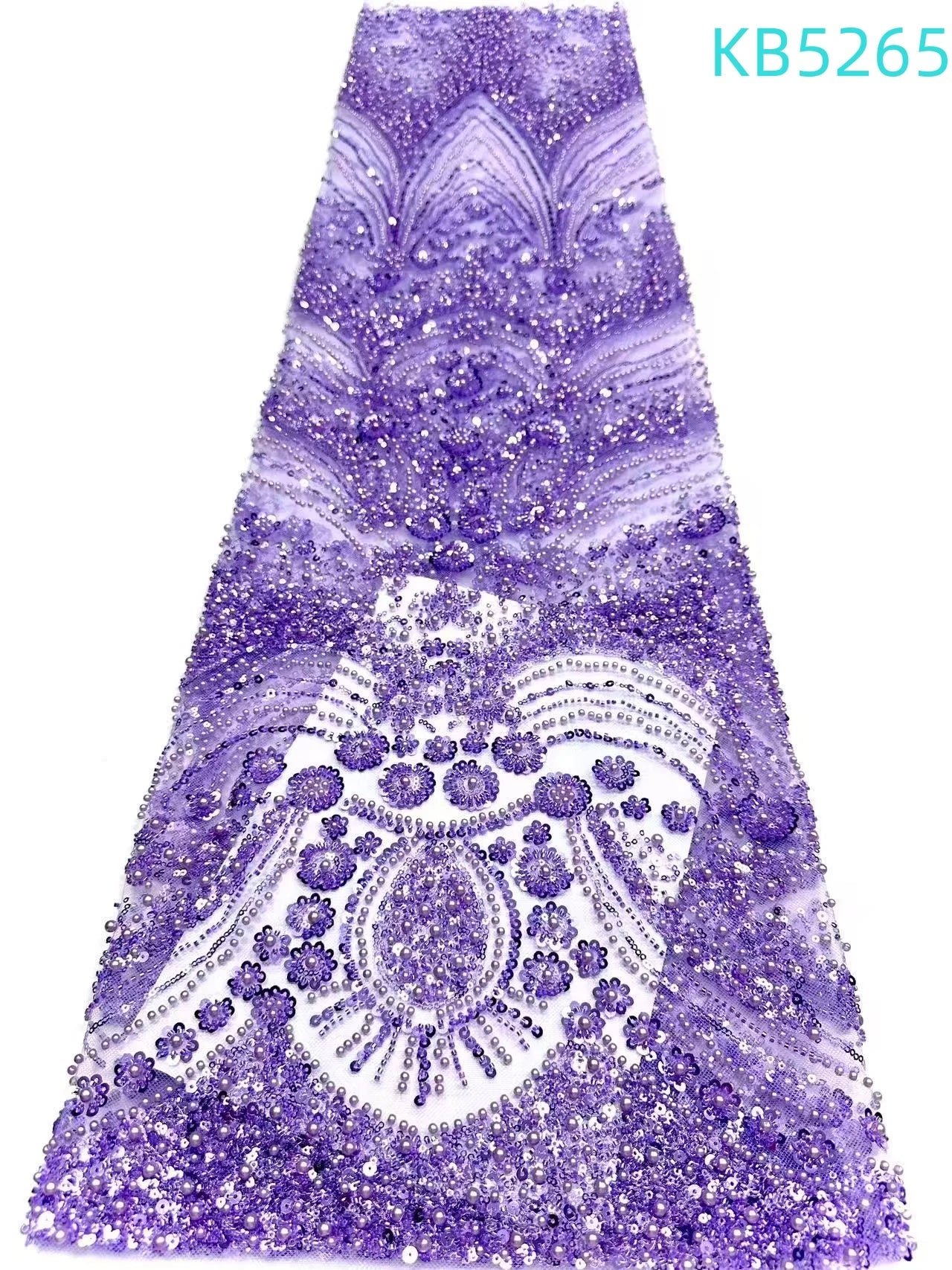 African Lace Fabric 1 Yard High Quality 2026 Nigerian Beaded Lace Fabrics White Tulle Fabric For Wedding Dress Sewing KB5265