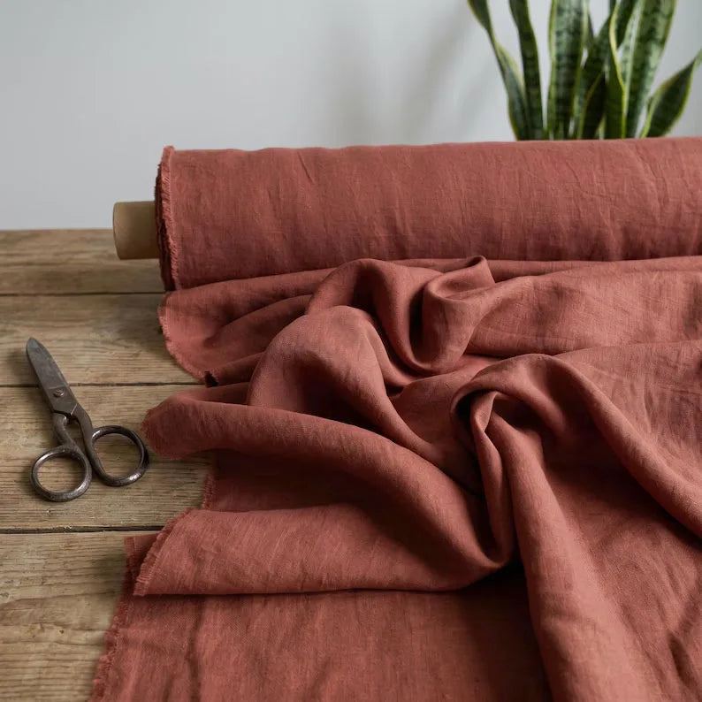 100% Pure Linen Summer Dress Natural Breathable Eco-Friendly Fabric for Sewing,Clothing,Tablecloth,Garments Craft Accessorie