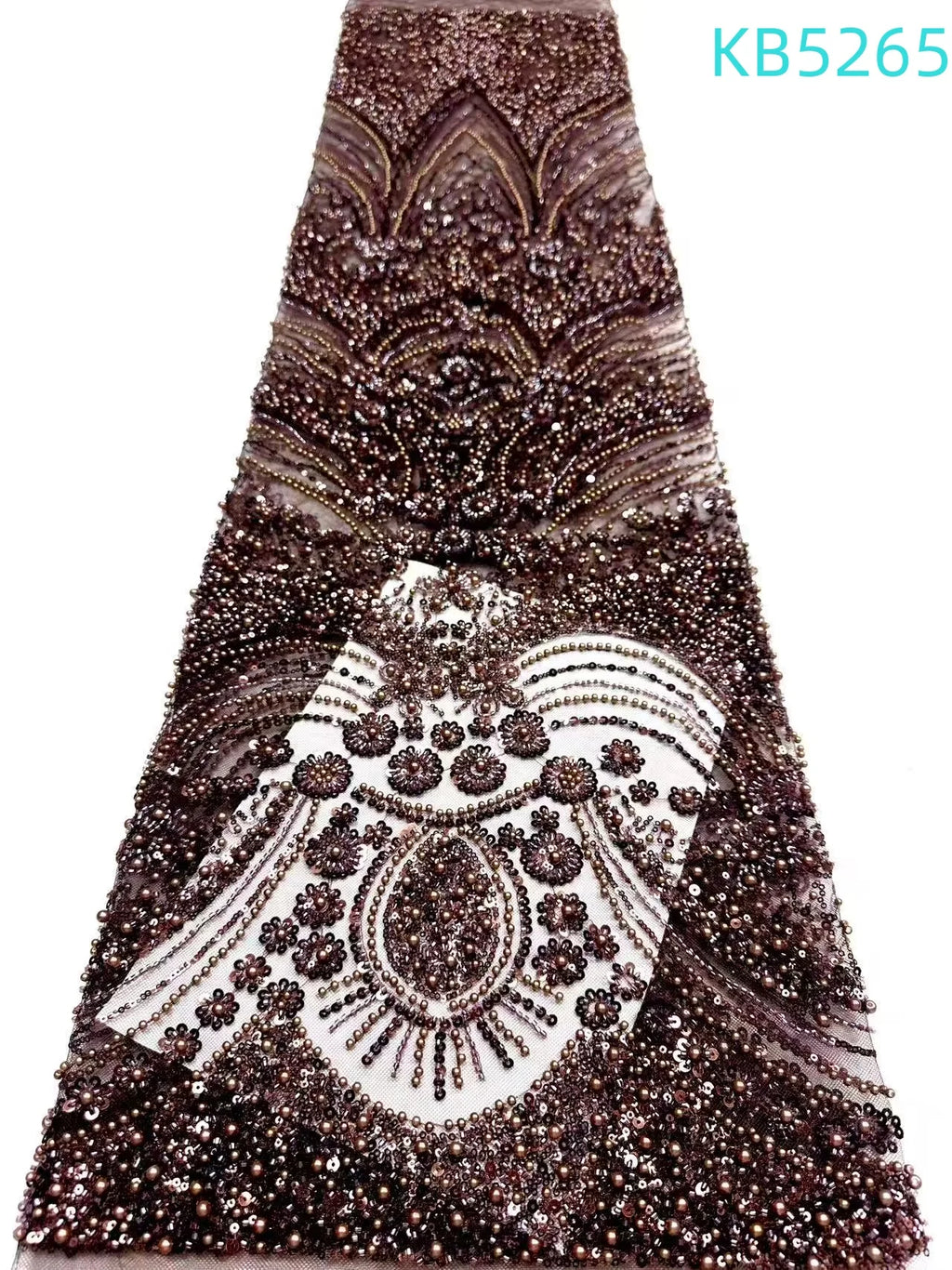 African Lace Fabric 1 Yard High Quality 2026 Nigerian Beaded Lace Fabrics White Tulle Fabric For Wedding Dress Sewing KB5265