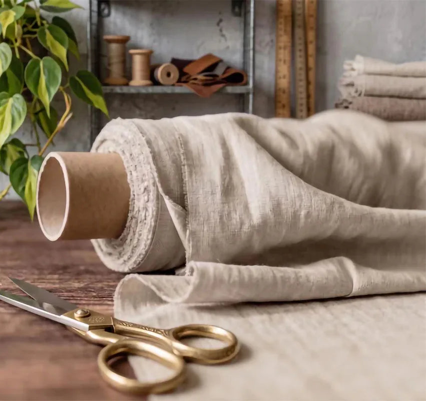 100% Pure Linen Summer Dress Natural Breathable Eco-Friendly Fabric for Sewing,Clothing,Tablecloth,Garments Craft Accessorie