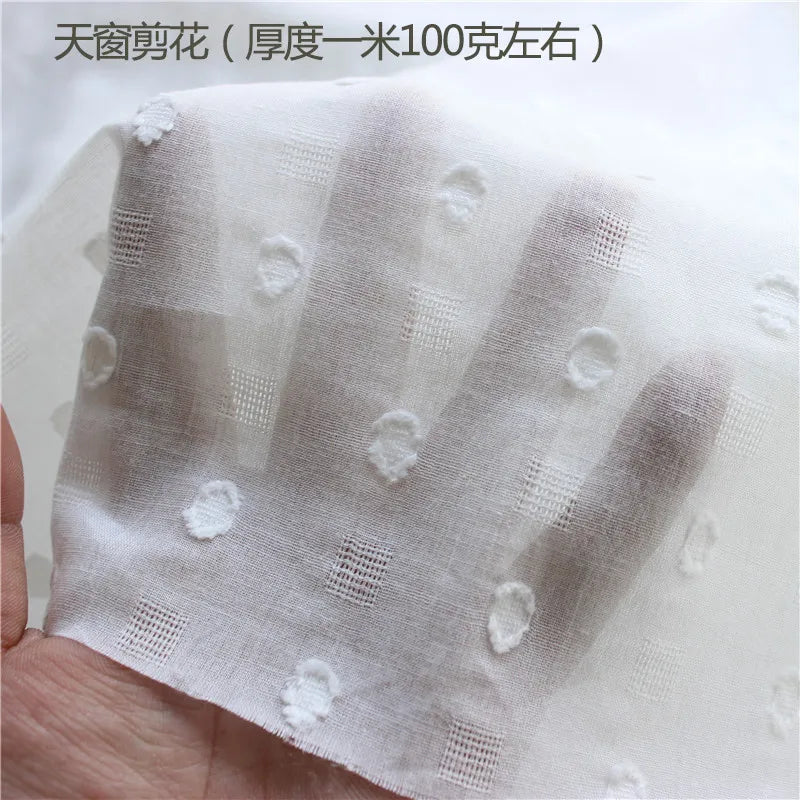 High-quality Cotton Fabric with Dots and Flower Patterns, For Summer Women's Wear, Shirt & Dress Making, DIY Crafting Material