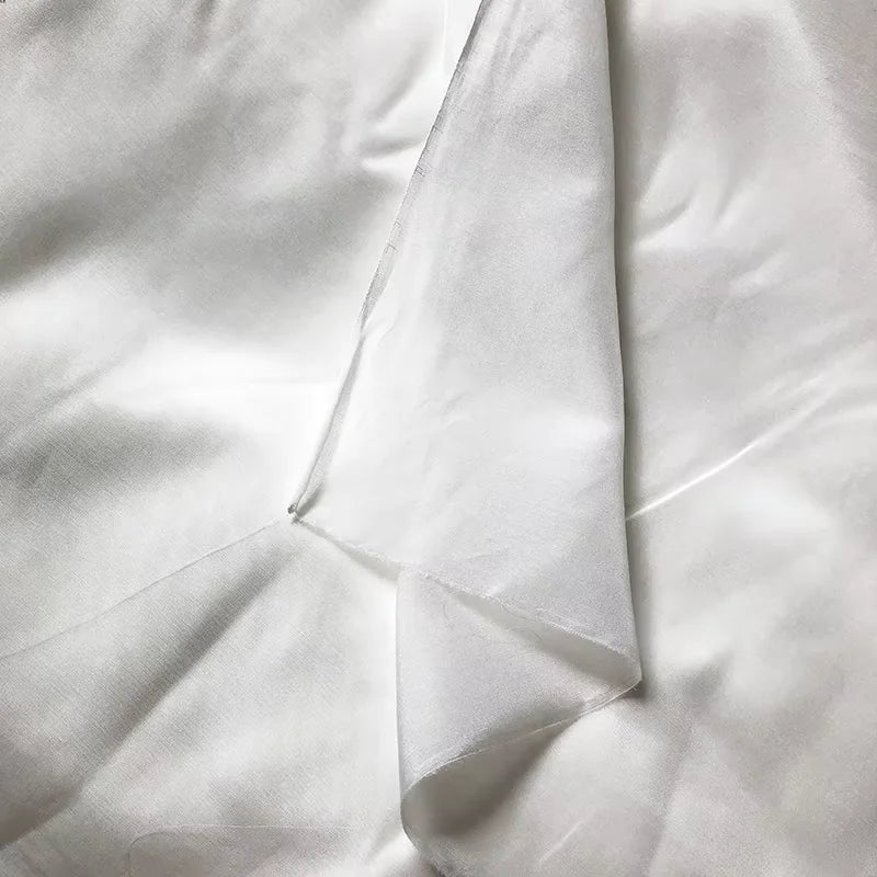 White Quality and Smooth Silk/Cotton Fabric for Scarf Soft DIY Clothes Fabrics Summer Dress Lining Garment Fabrics