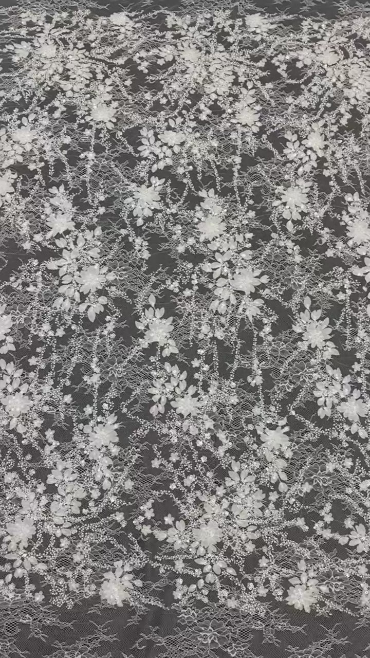 Elegant Lace Fabric 2026 High Quality French Flower Sequins Embroidery Beads Tulle Lace Fabric For Party  Wedding Dress 5 yards